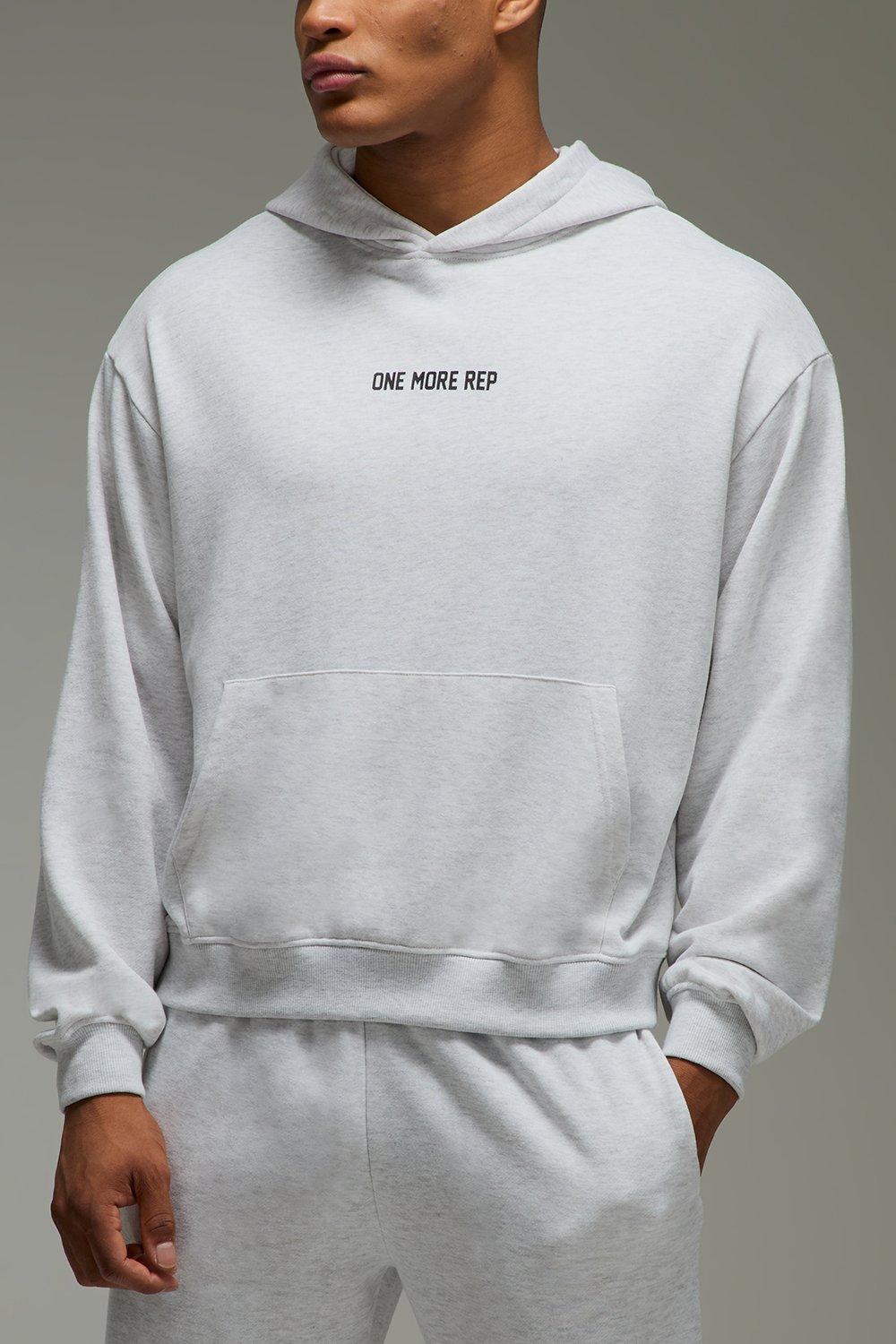 Man Active One More Rep Oversized Boxy Hoodie | boohooMAN USA